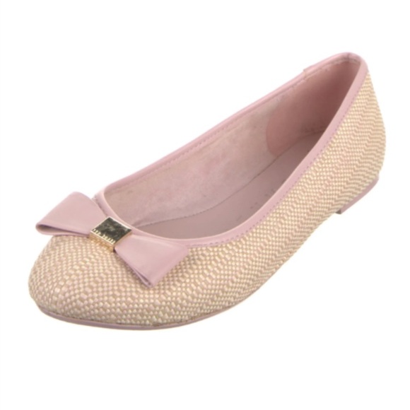 Ted Baker Shoes - Ted Baker Pink Woven Ballet Flats with Bow